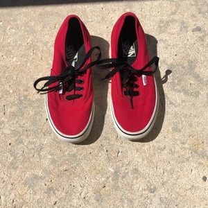 VANS Red Sneakers, Size 7